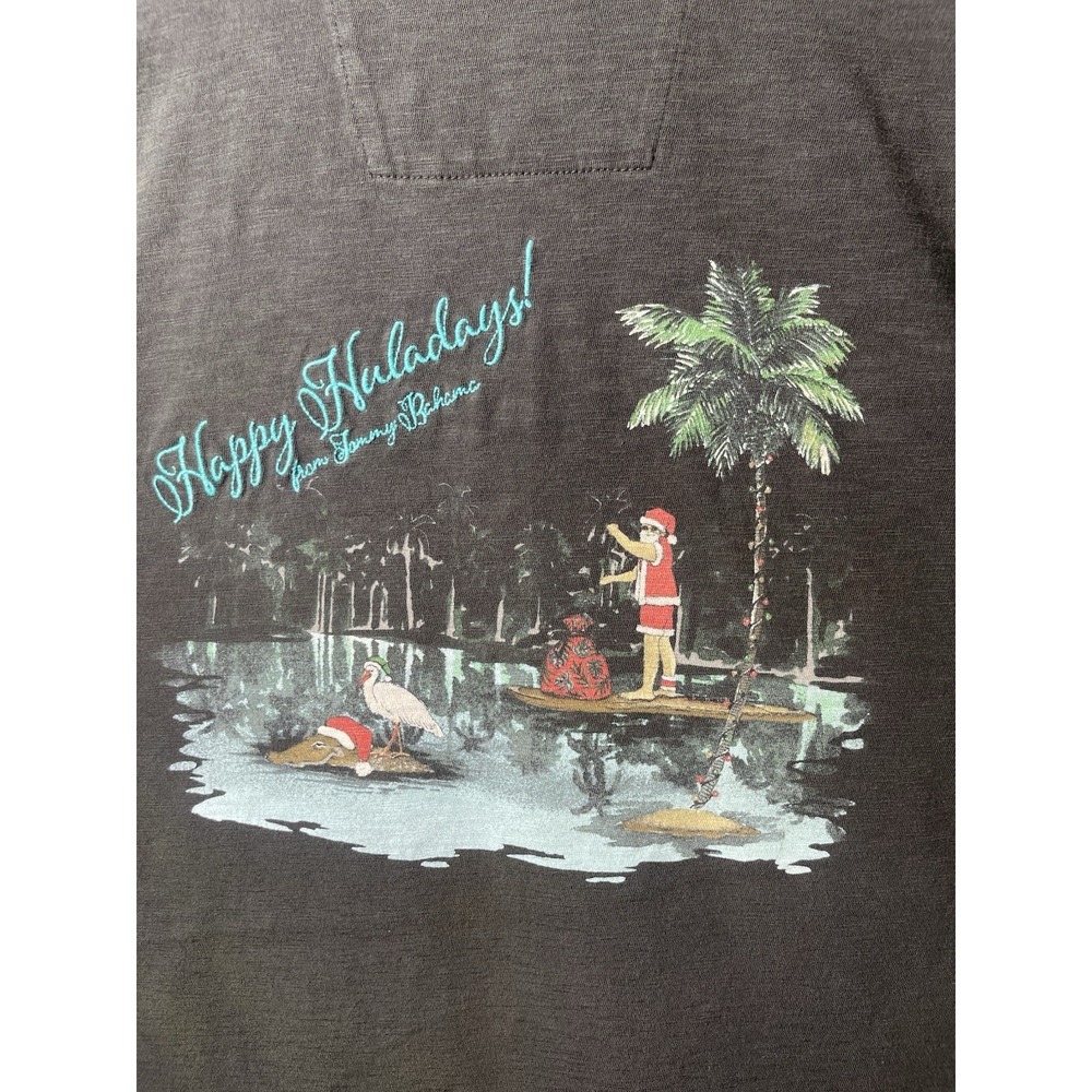 Tommy Bahama Men's Long Sleeve Graphic T-Shirt Happy HulaDays Christmas, Size S